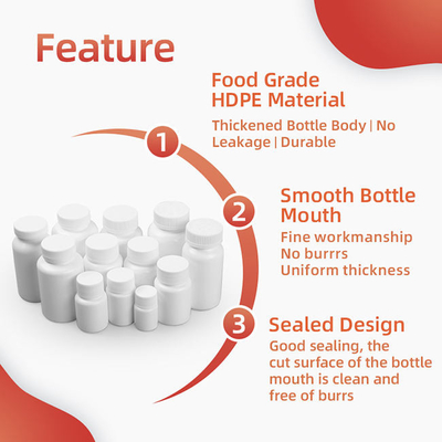 주문 음식 급료 플라스틱 약병 나사 모자 HDPE 약 병
