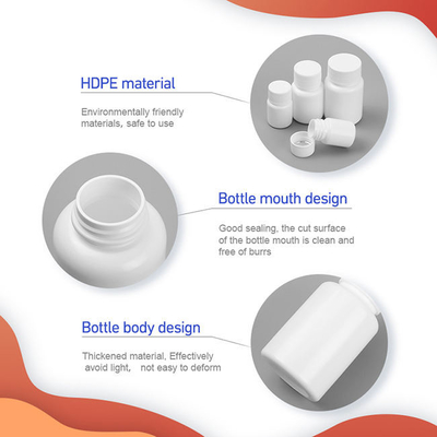 돌려서 여는 뚜껑과 80 밀리람베르트 100 밀리람베르트 150 밀리람베르트 Hdpe 약제병은 플라스틱 캡슐 용기를 비웁니다