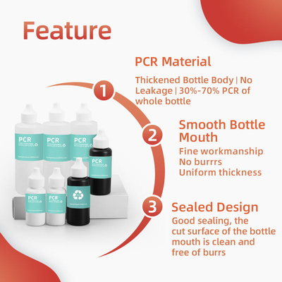 30Ml 50Ml 120Ml Pcr 노즐과 함께 재활용 플라스틱 압축 병